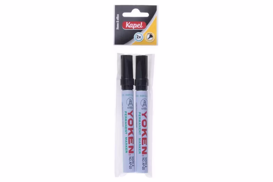 Kapel Office&Home Yoken veekindel must marker, komplektis 2 tk.